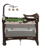 Graco 葛莱 Pack 'n Play® 可折叠婴儿床/游戏床 带睡篮和尿布更换台 两种颜色可选 蓝色