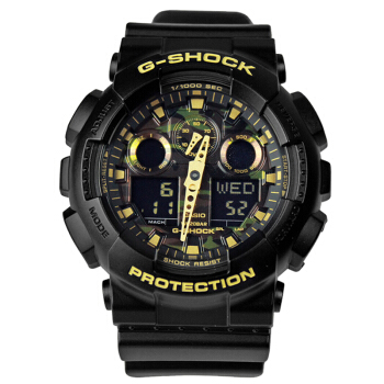 casio 卡西欧 g-shock ga-100a-7a 男款防磁双显腕表