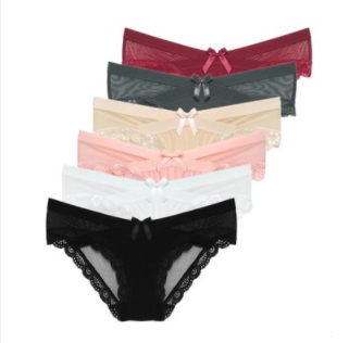 TINCOCO 女士蕾丝网纱低腰内裤