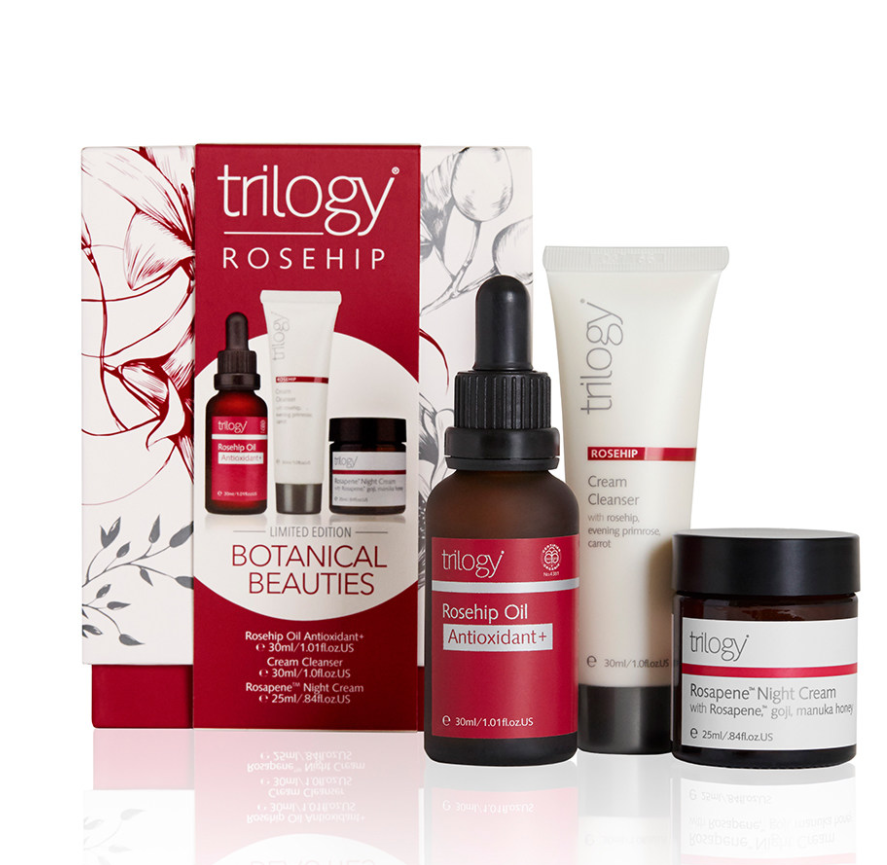 Trilogy 植物美肤礼盒套装（卸妆柔肤洁面奶+强效抗氧化玫瑰果油+保湿晚霜）