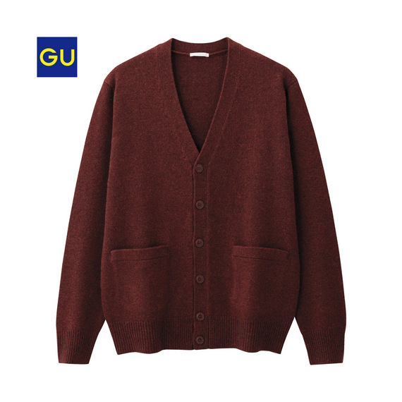 GU 极优 289770 男士V领针织开衫