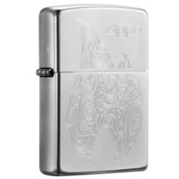 Zippo 芝宝 防风打火机 Zippo火焰LOGO  缎砂镀铬 激光雕刻