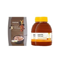 Waitrose 枫糖和坚果混合什锦早餐麦片 1kg+纯清澈蜂蜜-挤压罐装 454g*2瓶