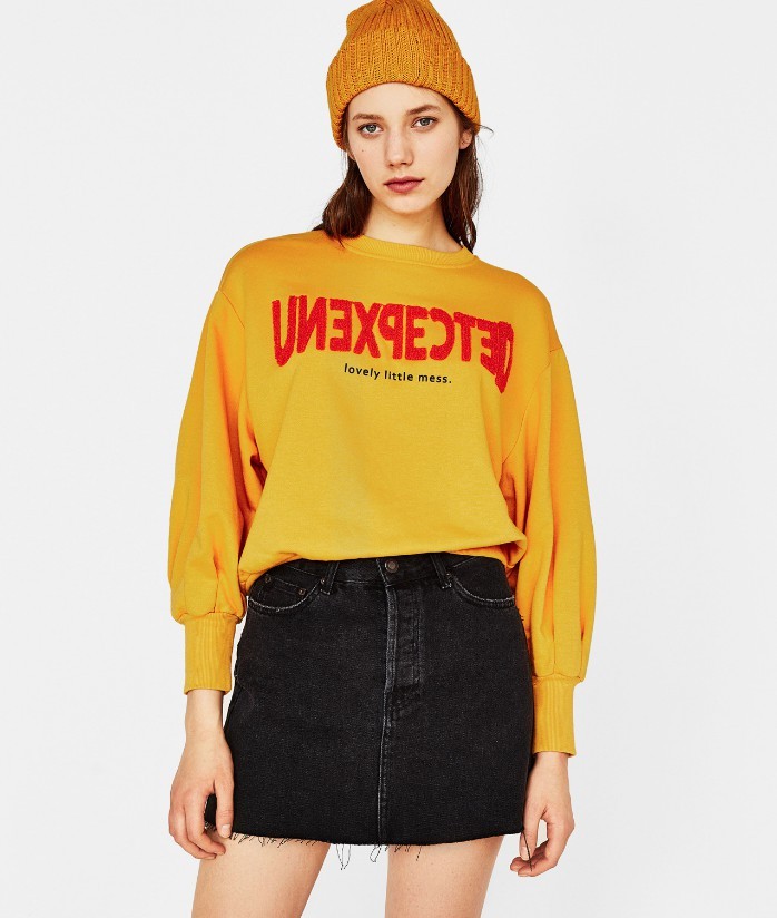 Bershka 01829111350 蓬袖运动衫