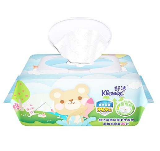 Kleenex 舒洁 卡通洁肤卫生湿巾 80片（带盖）