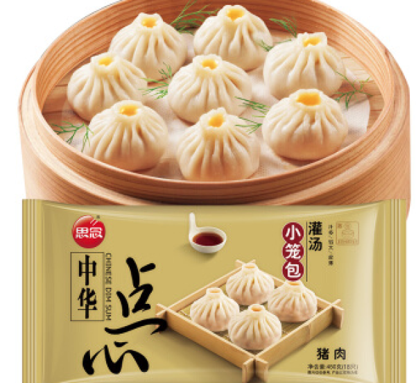 商品思念 开封灌汤风味 猪肉小笼包 18只 450g