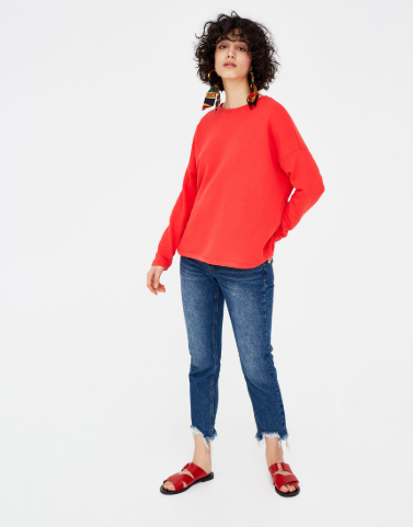 PULL&BEAR 05594300 红色套头运动卫衣