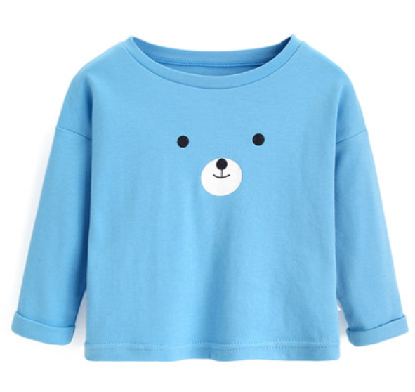 商品 yobeyi 优贝宜 儿童长袖卡通上衣 90cm 蓝色小熊