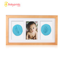 Babyprints宝宝手足印相框手脚印泥新生儿礼盒婴儿礼盒SY-01实木色