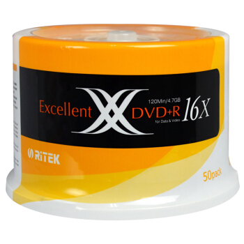 铼德（RITEK）DVD+R空白光盘/刻录盘 X系列 16速4.7G 50片桶装
