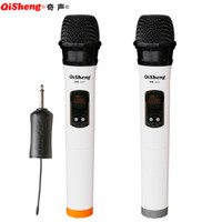 奇声（QISHENG） QM-317 家庭影院无线麦克风专业无线话筒 需有话筒接口 一拖二 白色
