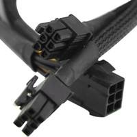 GELID 显卡6pin转双6pin供电延长线 黑色 （包网线材/30cm长度/GC6/6PX2）