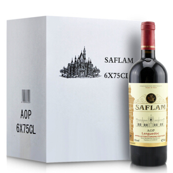 SAFLAM 西夫拉姆 法国进口红酒  AOP干红葡萄酒 750ml*6瓶 整箱
