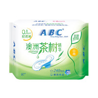 ABC 澳洲茶树卫生巾日用240mm32片超薄280mm夜用女420mm超长姨妈巾