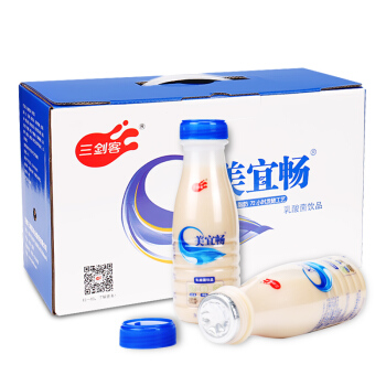 三剑客 美宜畅乳酸菌牛奶饮品零脂肪原味 310g*10 整箱装