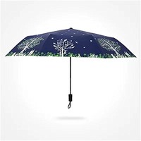 Yandex 幸福树系列 黑胶三折晴雨伞 藏青色