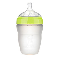 小不点（DOT）新生儿轻松吸 么么哒仿真母乳宽口径硅胶奶瓶180ml绿色