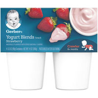 嘉宝Gerber 酸奶 婴幼儿宝宝辅食 草莓味酸奶三段（8个月以上）99g*4盒/组 美国进口