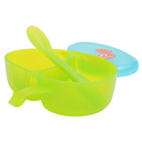 美国MDB婴儿辅食碗勺便携套装 宝宝分隔辅食盒绿色鸭子