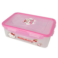 乐扣乐扣(LOCK&LOCK)HELLO KITTY密封型塑料保鲜盒容器食物防潮储物收纳盒1L HPL817C-KT粉色