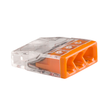 万可(wago)接线端子 电线接头 三孔0.5-2.5方硬线连接器 20只装2273-203