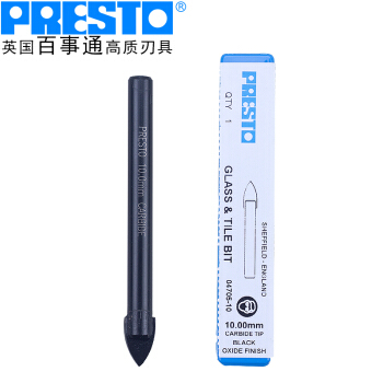 百事通（PRESTO）三角玻璃钻4.0mm瓷砖钻头 陶瓷钻 玻璃开孔器 合金钻头