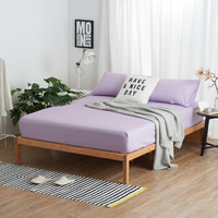 大朴（DAPU）床笠家纺 A类床品 精梳纯棉斜纹床笠 双人床罩 单件 紫色碎条纹 1.5米床 150*200cm