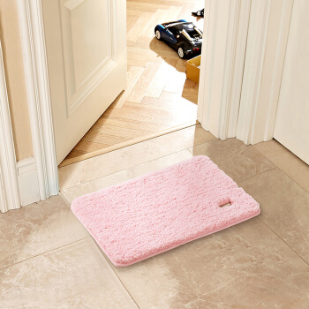 LOVO 罗莱生活出品地垫 门垫厅垫浴室卫生间吸水防滑垫 简时尚簇绒地垫 粉色