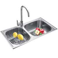 莱尔诗丹 Larsd LR7843R 304不锈钢水槽双槽 厨房水槽双槽套餐 厨房洗菜池洗菜盆洗碗池