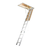 稳耐 家用梯 美式折叠铝合金工程梯子可收纳阁楼伸缩梯AH2210B适用高度2.3m至3.12m美国进口品牌