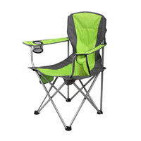 威野营（V-CAMP）户外折叠椅 钓鱼椅子 沙滩休闲椅 简约靠背椅 户外扶手椅子（草绿色）