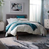 优立地毯 土耳其进口现代美式灰色客厅地毯卧室床边毯 TINA-06 160CMX230CM