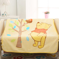 迪士尼 DisneyBaby 儿童婴儿毛毯毛巾被云毯被子宝宝毯子双层加厚小孩盖毯礼盒装 欢乐童趣 140*110cm 黄色