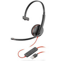 Plantronics 缤特力 poly C3210 单耳头戴式呼叫中心话务耳机 电脑办公耳麦 USB接口直连电脑带线控