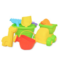 费雪fisher-price 沙滩玩具 玩沙玩水玩具模型7件套 宝宝洗澡挖沙子铲子水桶水壶车 321