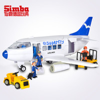 德国Simba仙霸 儿童玩具飞机模型 耐摔大号仿真拼装客机航模 男孩宝宝玩具 六一儿童节生日礼物