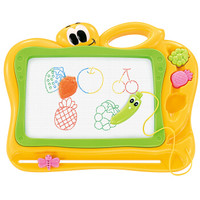 琪趣彩色儿童磁性画板936A  磁力写字板超大号写字板宝宝涂鸦板 萌系卡通水果印章绘画工具1-2-3-6岁益智玩具
