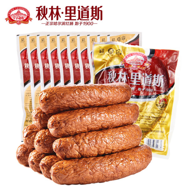 商品秋林里道斯 哈尔滨正宗红肠110g*10 红肠500g 组合