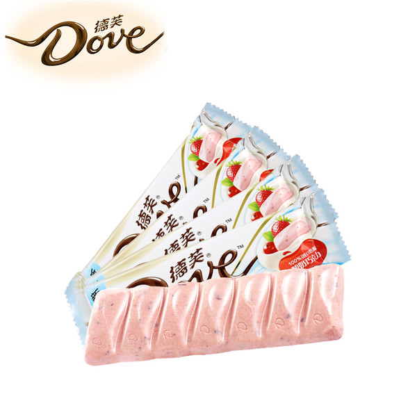 dove 德芙 巧克力(果草莓酸奶口味,4条,42g)