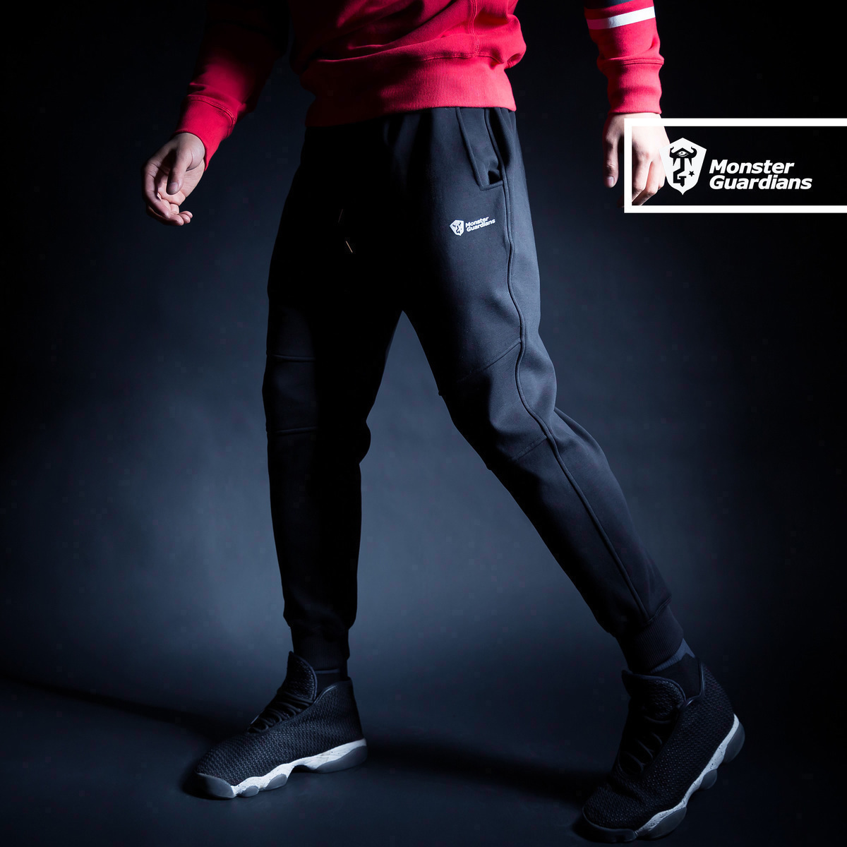 Monster Guardians 怪物守护者 秋冬运动休闲长裤（暗夜黑）L码