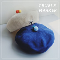 Truble Maaker 夏季编织透气贝雷帽 米黄色 M