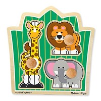 中亚Prime会员：Melissa&Doug 美丽莎和豆豆 丛林朋友狩猎动物 木制嵌板拼图 *2件