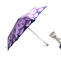 Pasotti 葩莎帝 女士折叠系列紫色拼色聚酯纤维银色手柄折叠伞雨伞防晒伞 WFD14 *3件