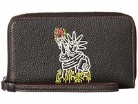 COACH 蔻驰 Keith Haring Pebbled Leather Phone Wallet 女士真皮钱包