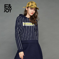 艾格E&joy2018冬季新款女条纹针织衫纯色小短裙两件套8E081704540