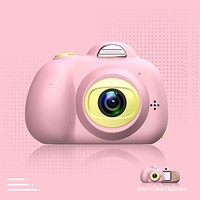 儿童迷你数码照相机 相机玩具 (可爱粉, 8G内存卡)
