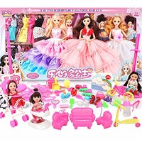 乐心多芭比公主系列 芭比娃娃套装 玩具大礼盒