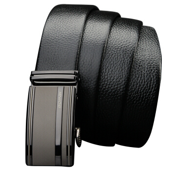 博牌BOPAI男士皮带自动扣男式休闲腰带头层牛皮裤带百搭韩版商务 加长版514-48915-125黑