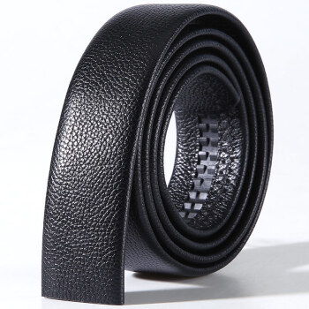 红谷HONGU男士无头皮带条自动扣腰带男款头层牛皮带身不带头 H2110154漆黑