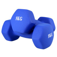 诚悦运动健身器材磨砂浸塑哑铃10公斤 CY-102蓝色 （二只装 单只5公斤）